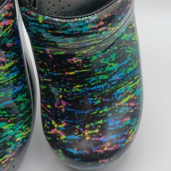 Dansko Women's 36 Neon Rainbow & Black Professional Clog - Picture 8 of 15